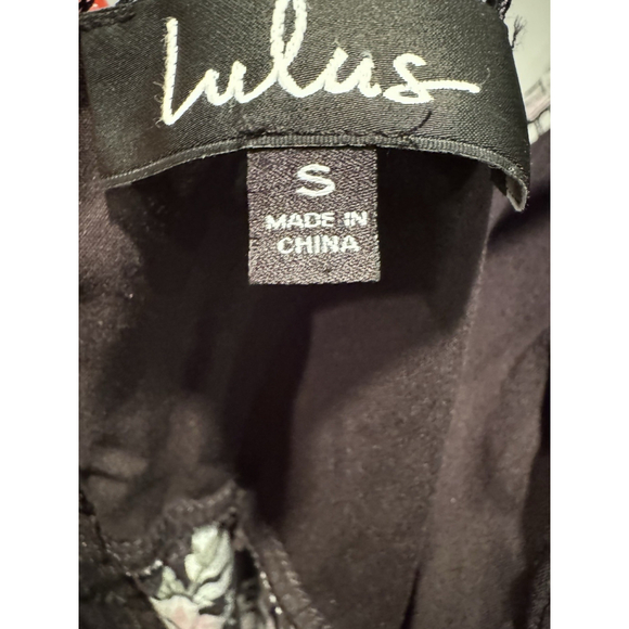 Lulus Esperanza Black Floral Print Midi Dress Small - Picture 7 of 9